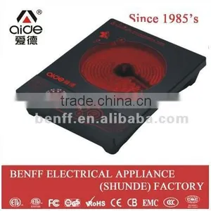 Black Plastic Body Electric Ceramic Cooktops Portable Travel Electric Halogen Cooker thumbnail-1
