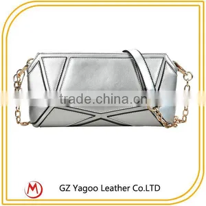 Casual Patchwork Handbag Clutch Lady Bag With Metal Strap thumbnail-3