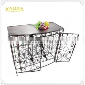 Antique Style Black Metal Wine Rack Storage Bar Wine Rack Home Furniture thumbnail-3