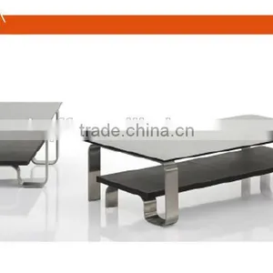 CT-10A ET-10A Stainless Steel Glass Modern Coffee Table thumbnail-1
