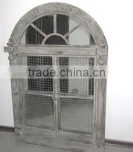 Antique Metal Window Wall Mirror thumbnail-1