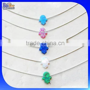 Many Colors!!! Wholesale 925 Sterling Silver Hamsa Hand Charm/Opal Gemstone Hamsa Hand Shape Opal Pendant Charm Quality Choice thumbnail-1