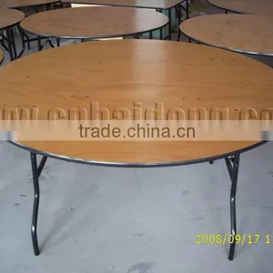 Plywood Round Folding Table Dia.183cm H.76cm thumbnail-1