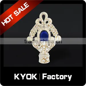 KYOK Hot Selling Crack White Color Curtain Rod Accessories, Blue Diamond Decor Curtain Rod End Caps, Aluminum Curtain Rod Holder thumbnail-1