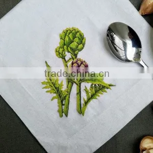Hand Embroidered Napkins, Linen Napkins With Embroidered thumbnail-3