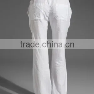 White Casual Pants for Women thumbnail-2