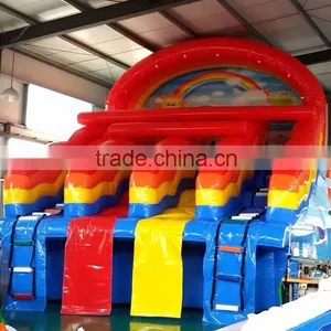 Large Inflatable Rainbow Water Slide for Pool Kids Play Slide thumbnail-1