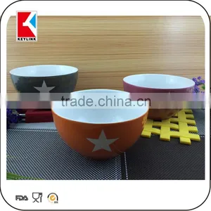 Popular Ceramic Cereal Bowl With Star Logo Printed Soup Bowl Stoneware thumbnail-2