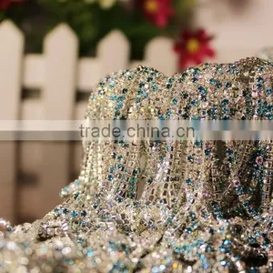 SS20 4.5mm Colorful Crystal Silver Plated Rhinestone Chain Hanging Crystal Wedding Decorations, Garments Decoration YSCHC1015 thumbnail-6