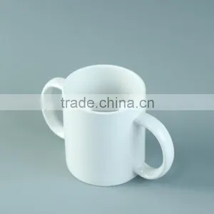 Hot Sale Coffee Hand Paintable Two Handle Ceramic Oversized Mug thumbnail-2