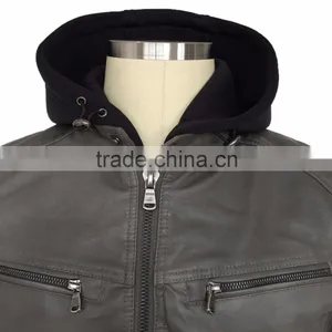 Men Garment Men Clothing PU Jacket 2016 thumbnail-1