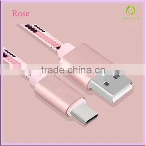 2016 Fashion Portable Fast Charging Nylon Cable Type-C to USB2.0 Data Line thumbnail-3