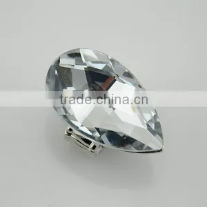 Fashion Wedding Ring Engagement Silver Nail Big Crystal Ring Design thumbnail-2