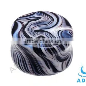 Zebra-strip 3/4 Inch Swirl Pyrex Glass Saddle Plug Double Flare thumbnail-1