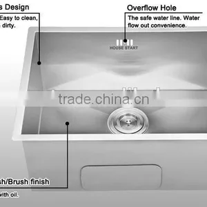 Commonly Used Garden Outdoor Sink 16 Gague Undermouint Single Handmade Kitchen Sink thumbnail-3