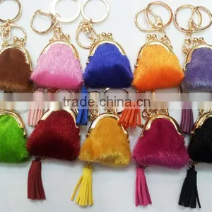 China Supplier Small Coin Wallet Decorative Zebra Fur Ball Keychain thumbnail-6
