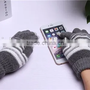 Screen Touch Gloves for Men Women Winter Stripe Gloves Fashion Gloves, 6 Colors thumbnail-2