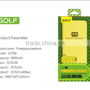 GOLF Portable 8000 Mah Pineapple Battery Charger thumbnail-1