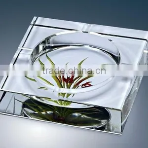 Grass Color Printed Crystal Ashtray /tobacco Cigar/smoking Craft Ashtray Useful(R-0979 thumbnail-1