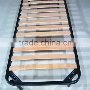 Knocked-down Italian Style and Single Metal Bed Frame With Wooden Slats thumbnail-1