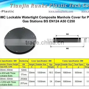 GRP Manhole Cover Watertight D400 thumbnail-1