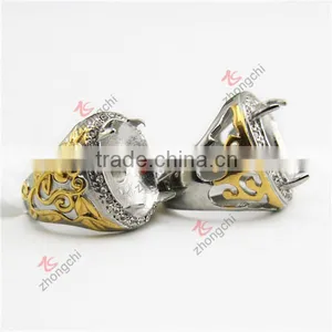 New Style Titanium Indonesia Cheap Stainless Steel Ring for Natural Gemstone thumbnail-1