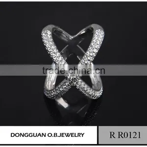 Jewelry White Rhodium Ring, Ladies New Design White Gold Finger Ring thumbnail-3