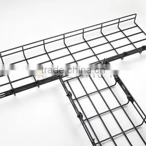 Powder Coated Mesh Grid Steel Hanging Cable Tray CE RoHS SGS / Wire Mesh Cable Tray thumbnail-5