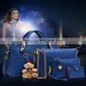 4 Pc/Set Women Bag High Quality Composite Bag Embossing Brand Pu Leather Handbag Women Messenger Bags Clutch Shoulder Card Bags thumbnail-2