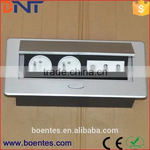 Tabletop/Desktop Pop Up Power Outlet With French Standard Sockets+USB+Data thumbnail-3