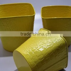 Garden Planter S/3 in Yellow Glossy Finish thumbnail-2