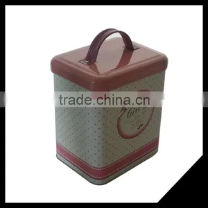 Square New Design Customized Biscuit Metal Tin Box With Handle thumbnail-2