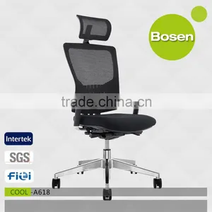 Commercial Furniture Breathable Mesh Manager Chair With Headrest thumbnail-1