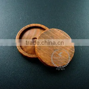 25mm Setting Size Vintage Style Natual Log Wood Round Bezel Pendant Setting DIY Findings Supplies 1411135 thumbnail-3