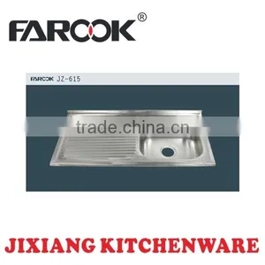 Left Tray Wash Basin Stainless Steel Kitchen Sink thumbnail-1