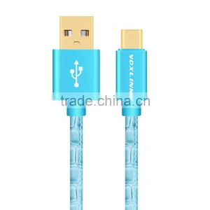 VOXLINK Colorful 5v 2a Gold Plated 2m Crocodile USB Typc c Charger Cable for Macbook thumbnail-6