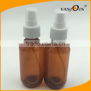 2oz Amber Boston Round Plastic Bottle With Fine Mist Sprayer Dispenser thumbnail-3