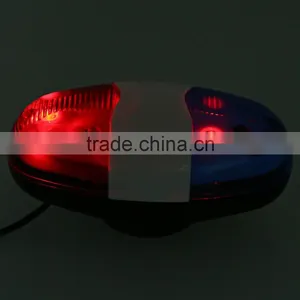 Super Loud Police Style For Mountain Road Bike Horn Accessories 6 LED Light 4 Sounds Trumpet Electronic Horns Bell Siren thumbnail-5