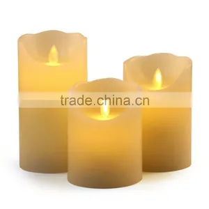 Flameless Candles 3pcs Moving Wick Led Wax Candles With Remote Control Flickering Flameless Candle LED Candles Set 4" 5" 6" thumbnail-2