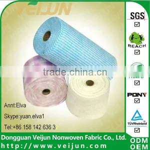 Viscose Polyester 100%cotton Mesh Dyed Printed Spunlace Nonwoven Fabric Roll for Wet Wipes Towel and Clean Cloth Wipes thumbnail-1