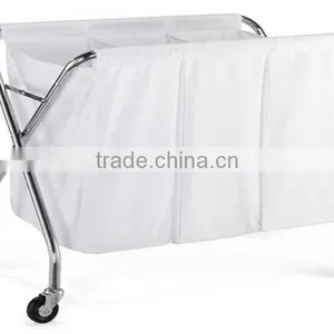 Hotel Laundry Sorter With 3 Sorters and Wheels Laundry Hampers thumbnail-1