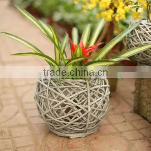 Handmade Willow Wicker Baskets for Plants Decorative Plant Pots Indoor Wicker Flower Pots thumbnail-1