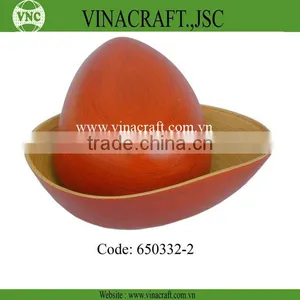 High Quatily Spun Bamboo Bowl for Fruit in Orange Color thumbnail-1