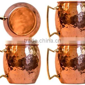 16 oz MOSCOW MULE MUGS 100% SOLID COPPER MULE MUGS FDA APPROVED SOLID COPPER MUGS MANUFACTURER INDIA thumbnail-1