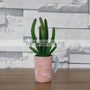 Potted Plastic Mini Succulent Cactus Plant thumbnail-1