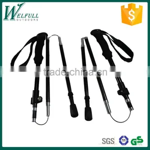 Easy Foldable Walking Stick, 3 Sections, External Lock, KEVLAR With PU Covered, SZ17009F thumbnail-1