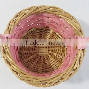 Personalized Small Round Easter Egg Hunt Wicker Easter Gift Basket thumbnail-6