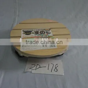 Round Wooden Flower Stand With Wheels thumbnail-1