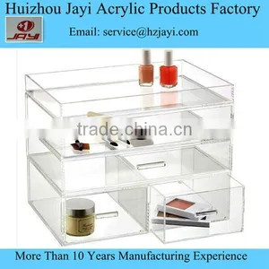 Plastic Cosmetic Stroage Boxes Clear Crystal Cube Makeup Boxes 2016 New Acrylic Large Makeup Organizer Wholesale JYSB-16506 thumbnail-2