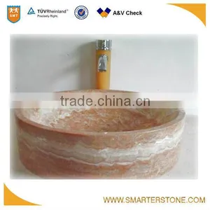 Yellow Wooden Marble Customised Hand Washing Bowls thumbnail-3